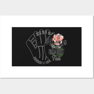 I'll always be your biggest fan mama gift, Floral Baseball gift for her, Baseball Mom&Aunt Gift Posters and Art